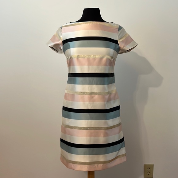 Donna Ricco Pastel Striped Shift Dress size 6 - Picture 3 of 9